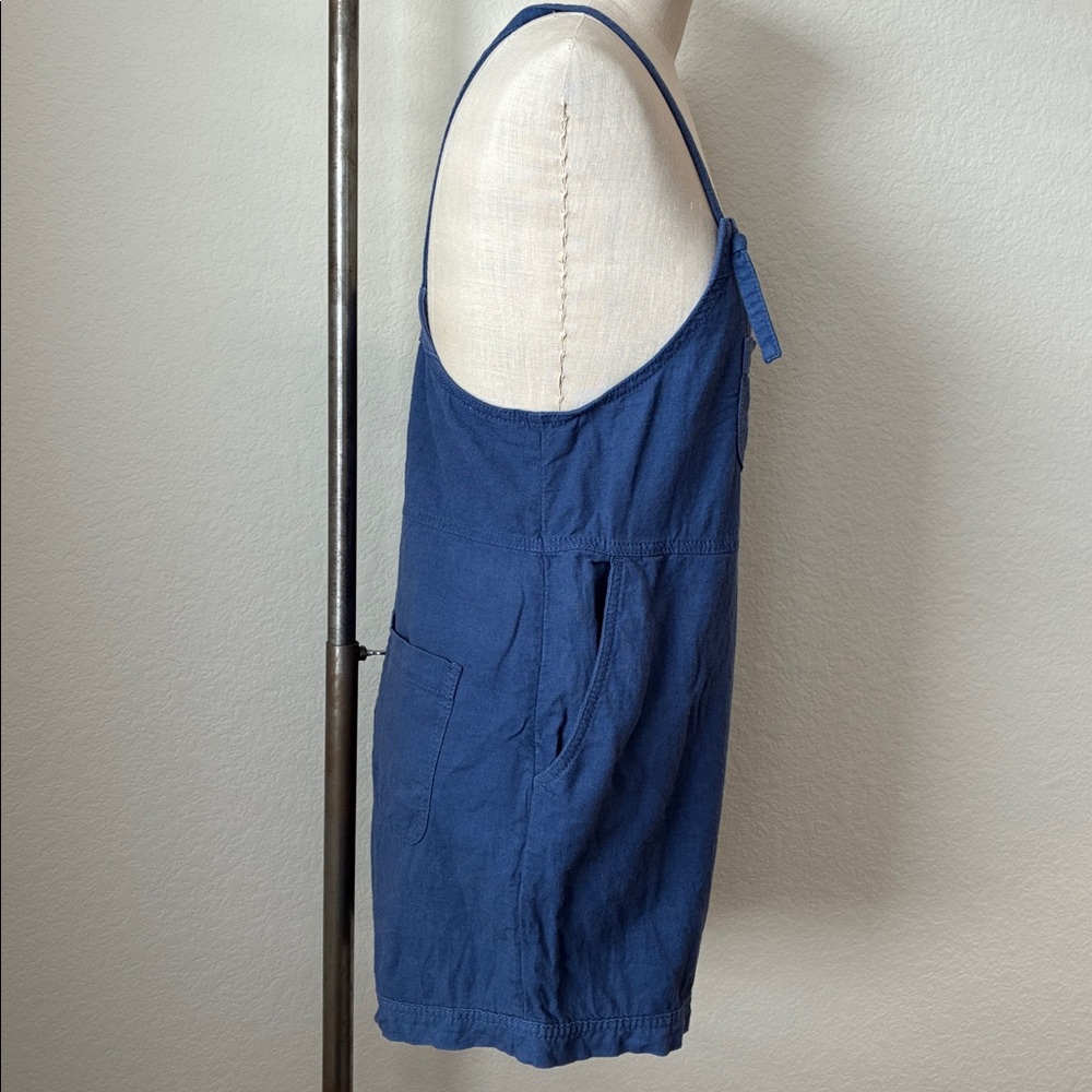 Blue short overalls shortalls boho bohemian hippie cottagecore EUC Old Navy - Picture 2 of 10